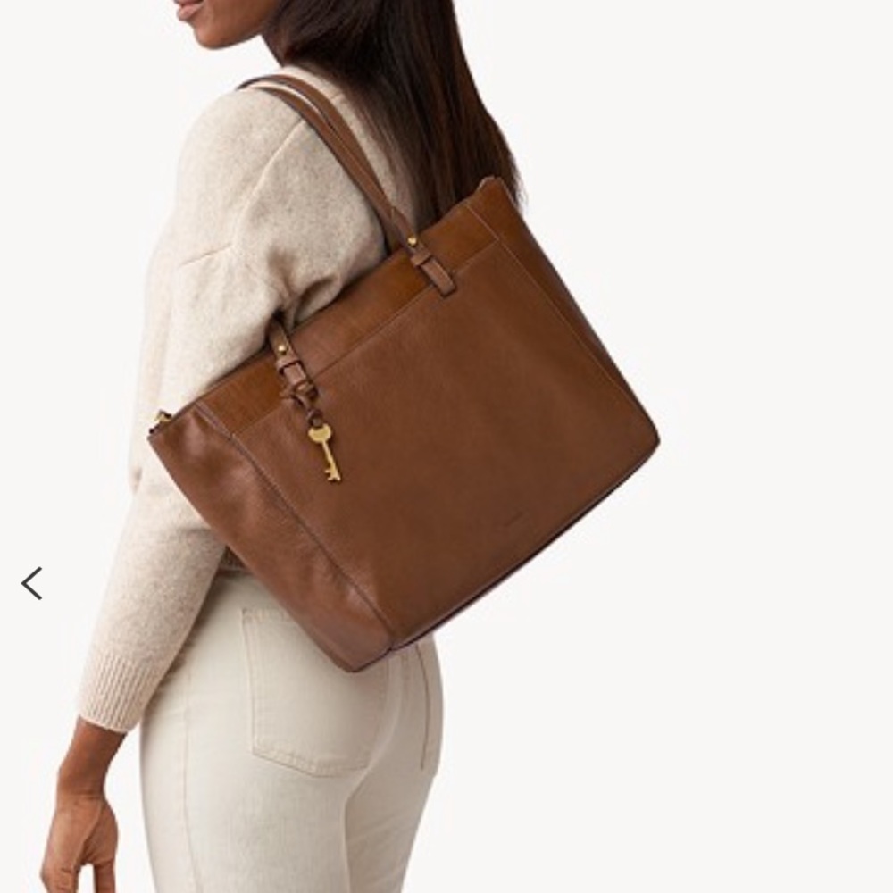 Fossil Rachel Leather Tote with Zipper
